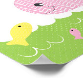 Kinder meisjes badkamerkunst poetsen je tanden poster (Hoek)