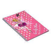 Kinder meisjes, ballerina meisje roze notitieboek (Rechterzijde)