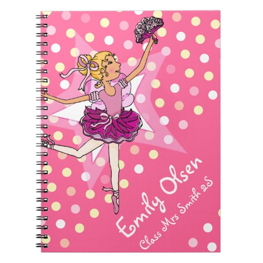 Kinder meisjes, ballerina meisje roze notitieboek (Voorkant)