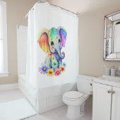 Kinder meisjes Elephant Bathroom Showgordijn Douchegordijn (In situ)