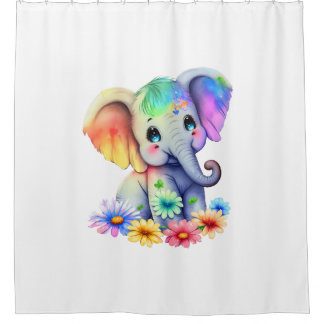 Kinder meisjes Elephant Bathroom Showgordijn Douchegordijn