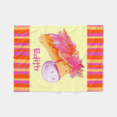 Kinder meisjes genaamd pony gele heldere strepen fleece deken (Voorkant (Horizontaal))