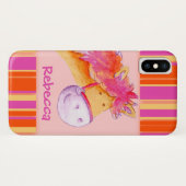 Kinder meisjes genaamd pony roze iphone case (Achterkant (horizontaal))