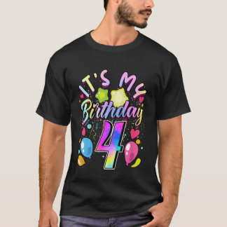 Kinder Meisjes Het is mijn 4 jaar oud 4e geboorted T-shirt