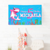 Kinder meisjes in de haaienzee Elke zondag Spandoek (Insitu)