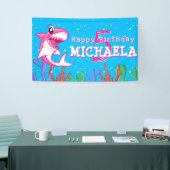 Kinder meisjes in de haaienzee Elke zondag Spandoek (Beurs)