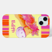 Kinder meisjes met de naam pony gele draagtas Case-Mate iPhone case (Achterkant (horizontaal))