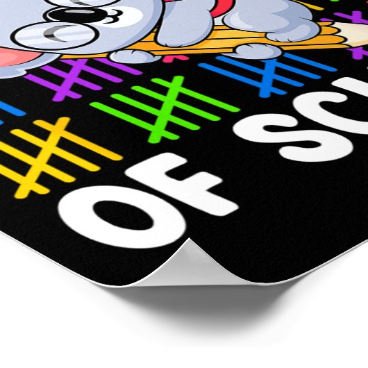 Kinder meisjes Schattige Koala potlood 100 dagen v Poster (Hoek)