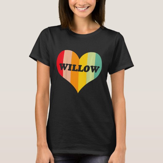 Kinder meisjes Willow Retro hartnaam T-shirt (Voorkant)
