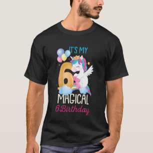 Kinder meisjes Zes jaar oud Unicorn Het is mijn ma T-shirt