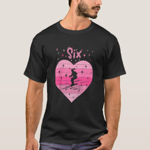 Kinder meisjesdochter skier ski vakantie 6e verjaa t-shirt