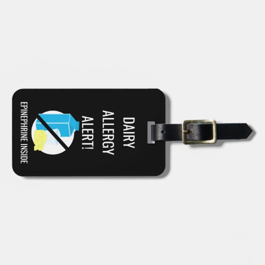 Kinder Melkallergie Alert met epinefrine Afbeeldin Bagagelabel (Voorkant horizontaal)