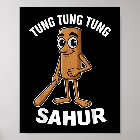 Kinder meme Italian Brainrot Tung Tung Sahur T- Poster (Voorkant)