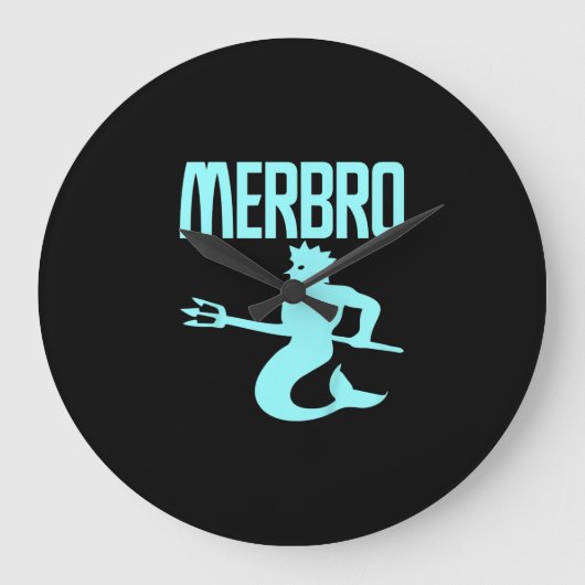 Kinder Merbro zwemmen Merman Design Grote Klok (Voorkant)
