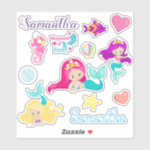 Kinder Mermaid Friends Personalized Fun set Sticker (Vel)