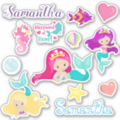 Kinder Mermaid Friends Personalized Fun set Sticker (Voorkant)
