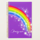 Kinder met de naam kleurrijk regenboogpaars planner (Voorkant)