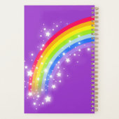 Kinder met de naam kleurrijk regenboogpaars planner (Achterkant)