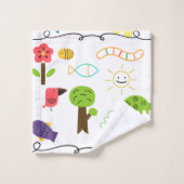 Kinder met dieren gelijkgestelde tekeningen bad handdoek (Wasdoekje)