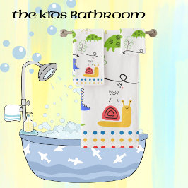 Kinder met dieren gelijkgestelde tekeningen bad handdoek