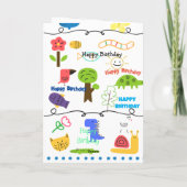 Kinder met dieren gelijkgestelde trektekeningen (B Bedankkaart (Achterkant)