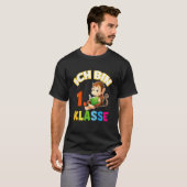 Kinder met Duitse tekst ICH bin 1. Class Monkey (I T-shirt (Voorkant volledig)