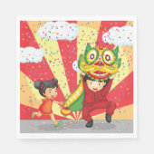 Kinder met leuke papieren servetten (Voorkant)