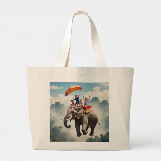 Kinder met Olifant Canvas tas (Achterkant)