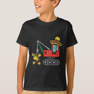 Kinder Mexicaanse kraan Tacos Boys Cinco de Mayo F T-shirt