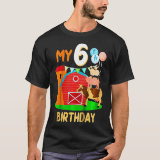 Kinder mijn 6e verjaardag Funny 6 jaar oud Boerder T-shirt