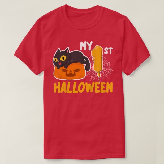Kinder mijn eerste Halloween Lazy Halloween Costum T-shirt (Design voorkant)