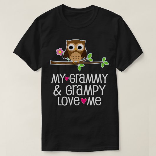 Kinder Mijn Grammy en Grampy Love me Owl T-shirt (Design voorkant)
