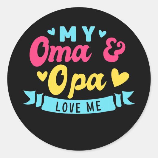 Kinder mijn Oma en Opa houden van kleinkinderen va Ronde Sticker (Voorkant)