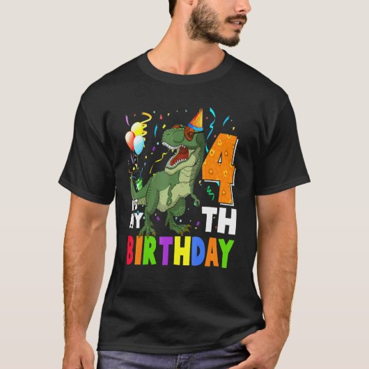 Kinder mijn vierde verjaardag op de vierde dag van t-shirt (Voorkant)