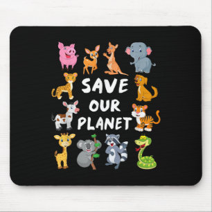 Kinder milieu-Shirt met schattige dieren voor het Muismat