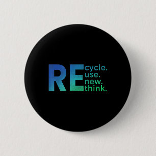 Kinder milieuactivisme - Recyclen Hergebruik verni Ronde Button 5,7 Cm