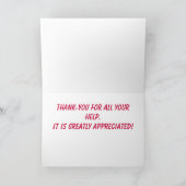 Kinder miniatuurgeit - Hartelijk dank Bedankkaart (Binnen)