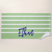 Kinder minimalistische groene en marineblauwe jong strandlaken (Voorkant)