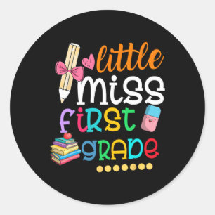 Kinder Miss First Grade terug naar school 1st G Ronde Sticker