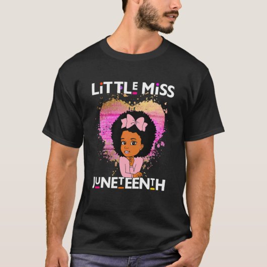 Kinder Miss Juneteenth Black Girl Magic Brown T-shirt (Voorkant)