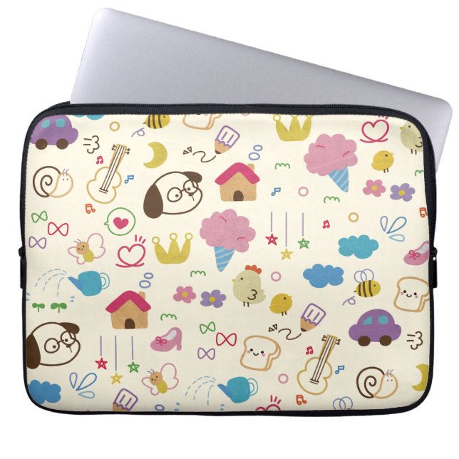 Kinder modderpatroon bevestigen laptop sleeve (Voorkant)