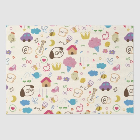 Kinder modderpatroon bevestigen tissuepapier (Voorkant)