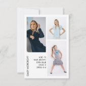 Kinder Model Comp Kaart Casting Fotokaart (Achterkant)