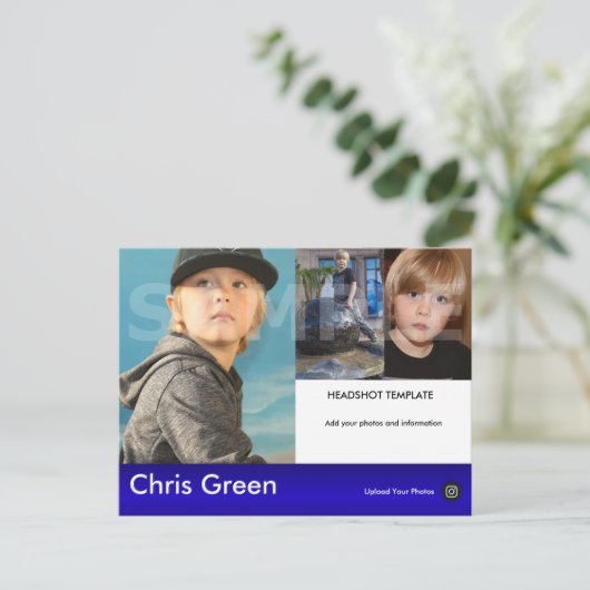 Kinder model Headshot Comp Briefkaart (Staand voorkant)
