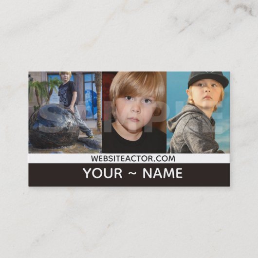 Kinder modellen en acteurs headshot-Sjabloon Visitekaartje (Voorkant)