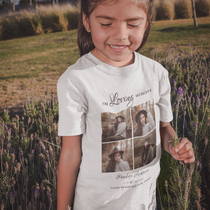 Kinder Modern 4 Foto Collage Funeral T-Shirt