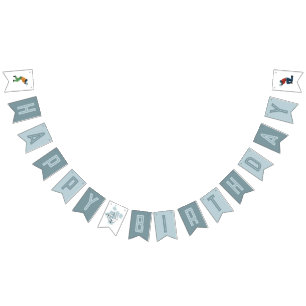 Kinder Modern Blue Paintball Boys Verjaardag Vlaggetjes