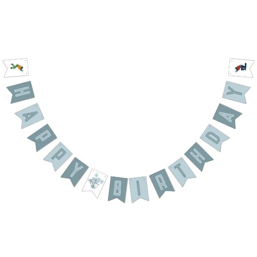 Kinder Modern Blue Paintball Boys Verjaardag Vlaggetjes (Alle)