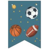 Kinder Modern Blue Sports Boys Birthday Vlaggetjes (Eerste vlag)