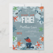 Kinder Modern Paintball Boys Verjaardagsfeest Kaart (Voorkant)